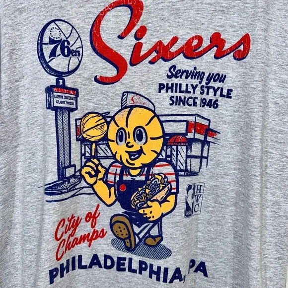 SOLD 💕Mitchell & Ness Philadelphia 76ers NBA Short Sleeve T-Shirt - Picture 2 of 7